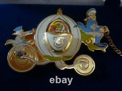 Disney Cinderella Coach Carriage and horses in velvet jewelry box 2 pin Set