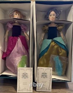 Disney Cinderella Drizella and Anastasia Evil Step Sister's Porcelain Dolls NRFB