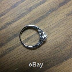 Disney Cinderella Engagement Ring 10k white gold, 1/4 CT Diamond. Size 8