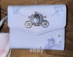 Disney Cinderella Faux Pearl Studded Soft Sided Mini Backpack And Wallet Set NEW