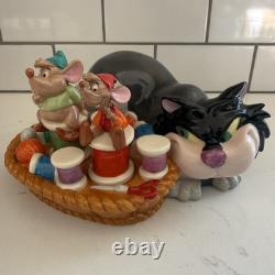 Disney Cinderella Jaq Gus Lucifer Sewing Basket Salt & Pepper Shakers LE 250