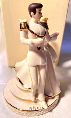Disney Cinderella & Prince Hand Painted 24K Gold Lenox Wedding Cake Topper New