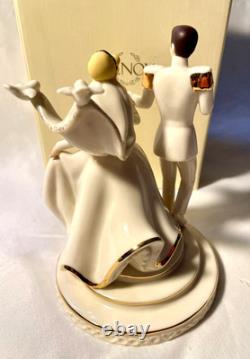 Disney Cinderella & Prince Hand Painted 24K Gold Lenox Wedding Cake Topper New