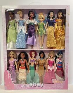 Disney Classic Princess 12 Doll Collection Gift Set 11 1/2'' Moana Mulan Belle