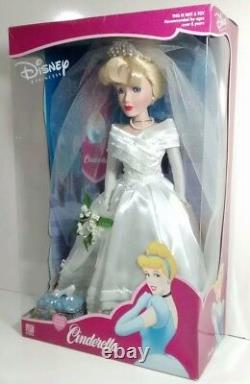 Disney Doll Princess Cinderella Bride Porcelain Brass Key Very Rare NIB Vintage