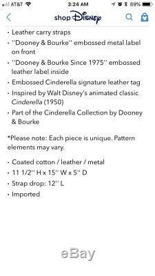 Disney Dooney & Bourke Cinderella Dream Big Princess Tote NEW NWT SOLD OUT