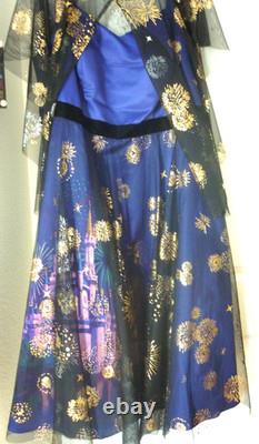 Disney Dress Shop Cinderella 50th Castle Beautiful Blue Fireworks New Size 22