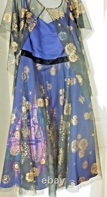 Disney Dress Shop Cinderella 50th Castle Beautiful Blue Fireworks New Size 22