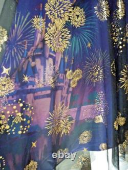Disney Dress Shop Cinderella 50th Castle Beautiful Blue Fireworks New Size 22