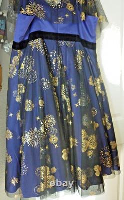 Disney Dress Shop Cinderella 50th Castle Beautiful Blue Fireworks New Size 22