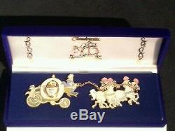 Disney HTF Cinderella Carriage Coach & Horses LE Pin Set Signed by Artist Morrow