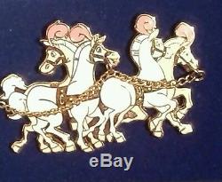 Disney HTF Cinderella Carriage Coach & Horses LE Pin Set Signed by Artist Morrow