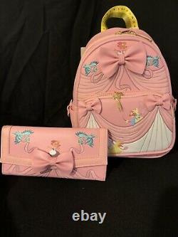 Disney LOUNGEFLY Cinderella 70th Anniversary Mini Backpack & Wallet Set NWT