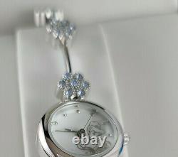 Disney Ladies Time Works Cinderella Steel Wrist Watch Sky Blue Swarovski Crystal