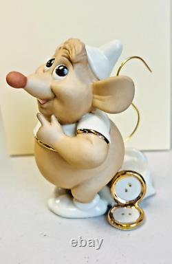 Disney Lenox Gus Mouse Cinderella Figurine 24 K Gold & Ivory Fine China Box