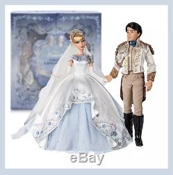 Disney Limited Edition Cinderella & Prince Charming Platinum Wedding Doll Set