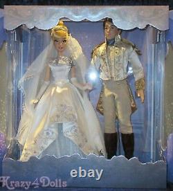 Disney Limited Edition Cinderella and Prince Charming Wedding Platinum Doll Set