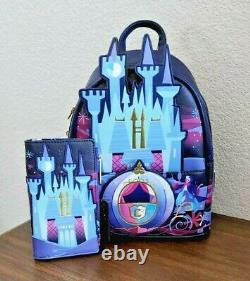 Disney Loungefly Cinderella Castle Collection Mini Backpack & Wallet NEW