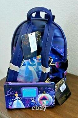 Disney Loungefly Cinderella Castle Collection Mini Backpack & Wallet NEW