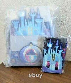 Disney Loungefly Cinderella Castle Collection Mini Backpack & Wallet NEW