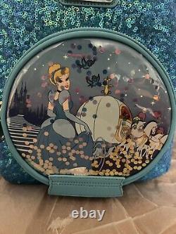 Disney Loungefly Princess Cinderella Sequin Snow Globe Mini Backpack (BRAND NEW)