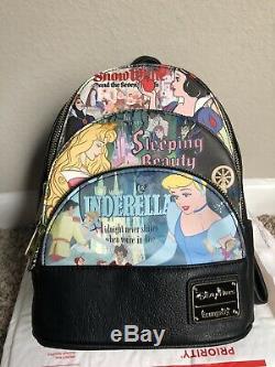 Disney Loungefly Princess Snow White Sleeping Beauty Cinderella Backpack Bag