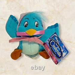 Disney Mattel Cinderella Blue Bird with Tags Clip Plush Rare Vintage 2005