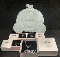 Disney Pandora Cinderella Collection 2024 Three Charms Necklace Crossbody New