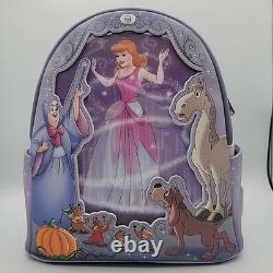 Disney Parks 100 Year Cinderella Loungefly Lenticular Mini Backpack NEW