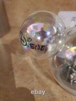 Disney Parks 100th Anniversary Mickey Cinderella Castle Glass Christmas Ornament