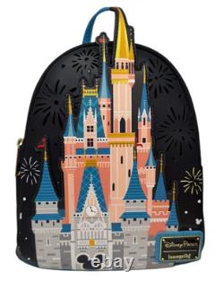 Disney Parks 2026 Cinderella Castle Light Up Loungefly Mini Backpack NEW