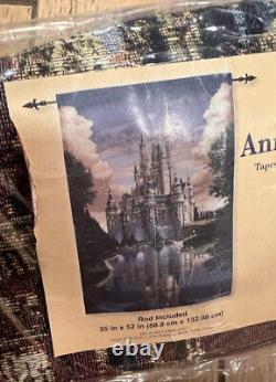 Disney Parks 50th Anniversary Woven Tapestry Wall Hanging Cinderella Castle NEW