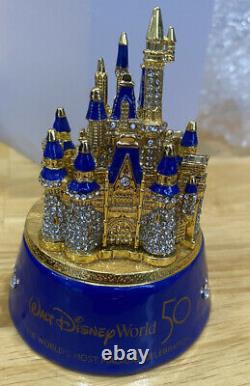 Disney Parks Arribas 50TH Anniversary Cinderella Castle Jeweled Trinket Box New