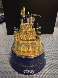 Disney Parks Arribas 50th Anniversary Cinderella Castle Jeweled Trinket Box New