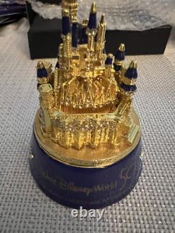 Disney Parks Arribas 50th Anniversary Cinderella Castle Jeweled Trinket Box New
