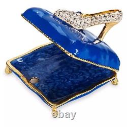 Disney Parks Arribas Cinderella Slipper Trinket Box Swarovski Crystals NIB