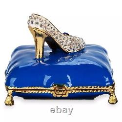 Disney Parks Arribas Cinderella Slipper Trinket Box Swarovski Crystals NIB