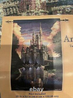 Disney Parks Beauty N Beast And 50th Anniversary Tapestry Wall Hanging Throw Set