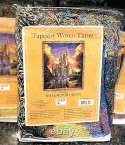 Disney Parks Cinderella Castle 50th Anniversary Tapestry Woven Throw 50x60 New