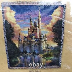 Disney Parks Cinderella Castle 50th Anniversary Tapestry Woven Throw 50x60 New