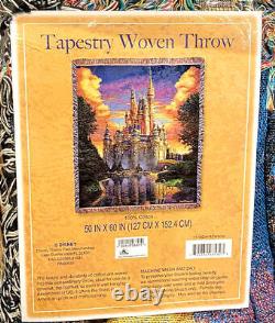 Disney Parks Cinderella Castle 50th Anniversary Tapestry Woven Throw 50x60 New