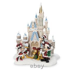 Disney Parks Cinderella Castle Figurine Christmas Holiday Mickey Minnie Pluto