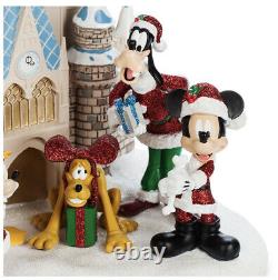 Disney Parks Cinderella Castle Figurine Christmas Holiday Mickey Minnie Pluto