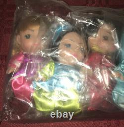 Disney Parks MINI CINDERELLA COMPLETE SET 7 Precious Moments Dolls New