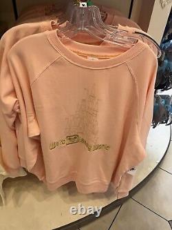 Disney Parks Peach Punch Cinderella Castle Sweatshirt XL 1X NEW 2024