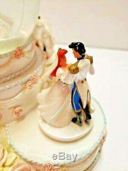 Disney Parks Princess Wedding Cake Snow Globe Cinderella Belle Ariel Aurora