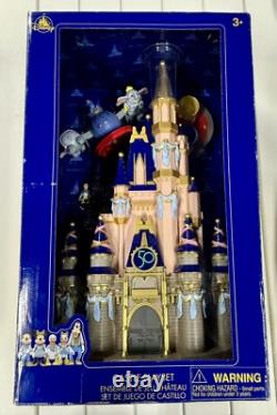 Disney Parks World 50th Anniversary Cinderella Castle Playset 23 Lights Up New