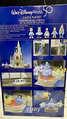 Disney Parks World 50th Anniversary Cinderella Castle Playset 23 Lights Up New