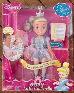 Disney Playmates Princess Ballerina Little Cinderella I Twirl & Sing! SEALED Box