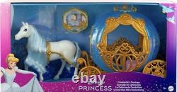 Disney Princess Cinderella Rolling Carriage & Horse with Brushable Mane & Tail